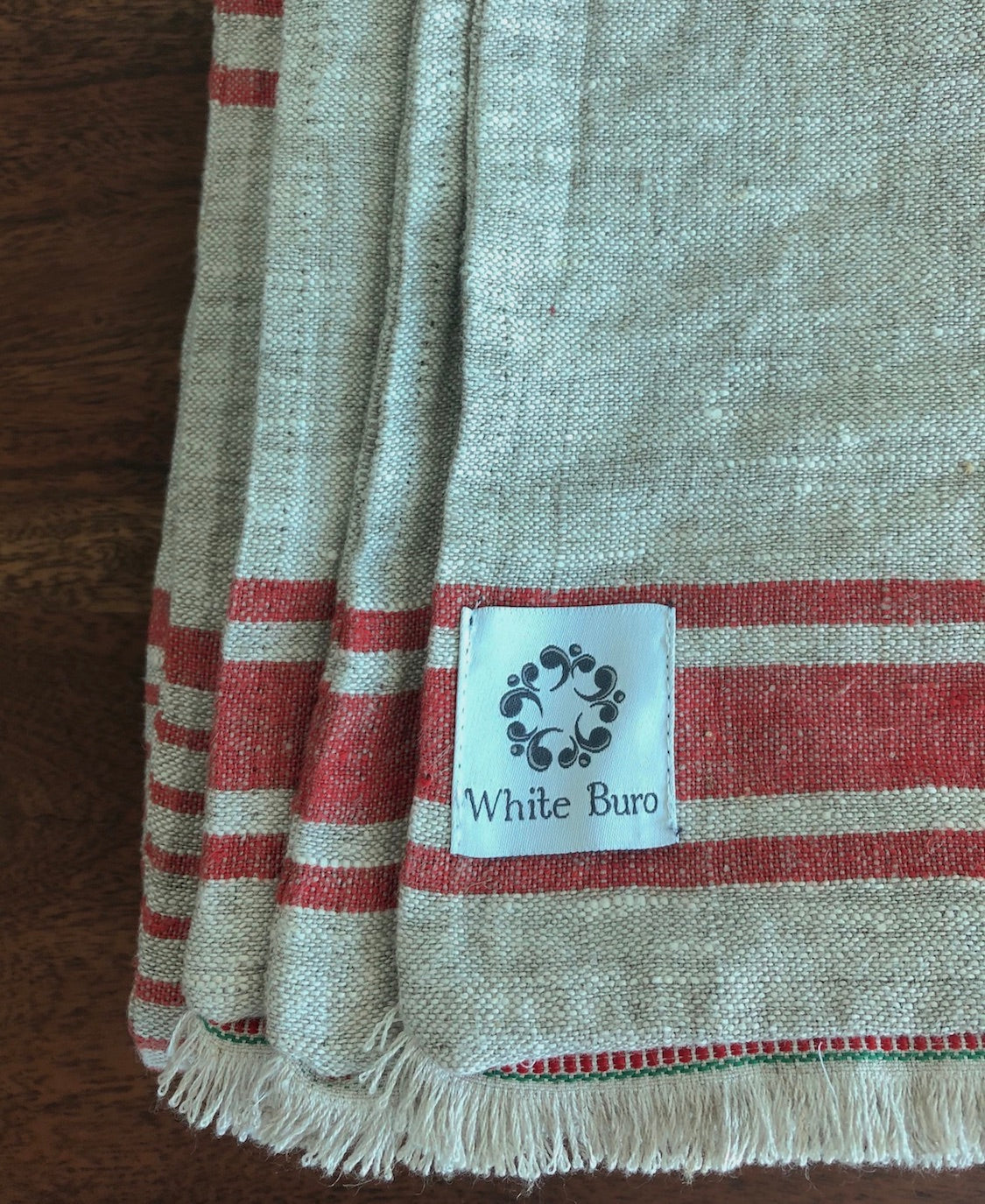 Handmade Pure Linen Beach Towel Chili